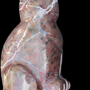 Marble hand-carved Cat 88*58*130mm 676g in sunlight - Rocks and Things Store