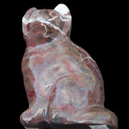Marble hand-carved Cat 88*58*130mm 676g in sunlight - Rocks and Things Store