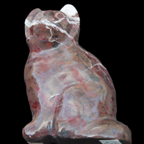 Marble hand-carved Cat 88*58*130mm 676g in sunlight - Rocks and Things Store
