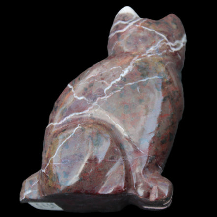 Marble hand-carved Cat 88*58*130mm 676g in sunlight - Rocks and Things Store