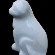 White Jade hand-carved Cat 69*46*111mm 466g in sunlight - Rocks and Things Store