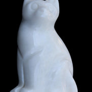 White Jade hand-carved Cat 69*46*111mm 466g in sunlight - Rocks and Things Store