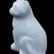White Jade hand-carved Cat 69*46*111mm 466g in sunlight - Rocks and Things Store