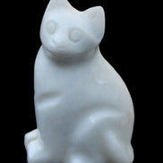White Jade hand-carved Cat 69*46*111mm 466g in sunlight - Rocks and Things Store