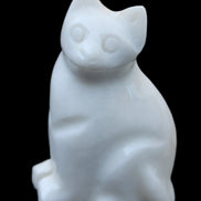 White Jade hand-carved Cat 69*46*111mm 466g in sunlight - Rocks and Things Store