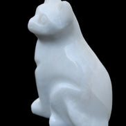 White Jade hand-carved Cat 69*46*111mm 466g in sunlight - Rocks and Things Store