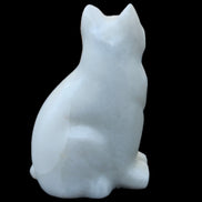 White Jade hand-carved Cat 69*46*111mm 466g in sunlight - Rocks and Things Store