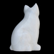 White Jade hand-carved Cat 69*46*111mm 466g in sunlight - Rocks and Things Store