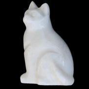 White Jade hand-carved Cat 69*46*111mm 466g in sunlight - Rocks and Things Store