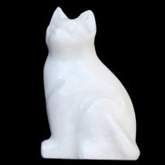 White Jade hand-carved Cat 69*46*111mm 466g in sunlight - Rocks and Things Store