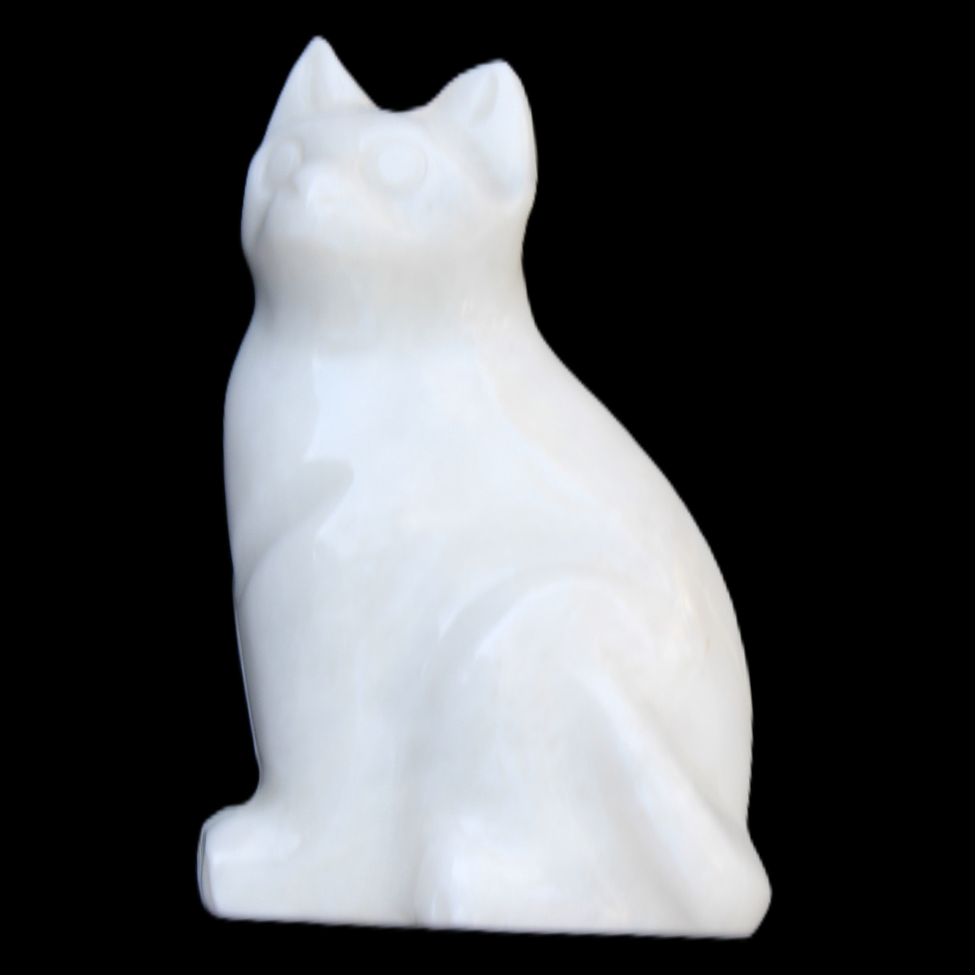 White Jade hand-carved Cat 69*46*111mm 466g in sunlight - Rocks and Things Store