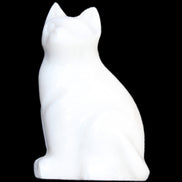 White Jade hand-carved Cat 69*46*111mm 466g in sunlight - Rocks and Things Store