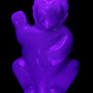 White Jade hand-carved Cat 84*47*135mm 718g in UV light - Rocks and Things Store