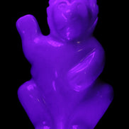 White Jade hand-carved Cat 84*47*135mm 718g in UV light - Rocks and Things Store