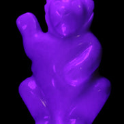 White Jade hand-carved Cat 84*47*135mm 718g in UV light - Rocks and Things Store