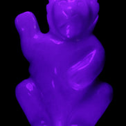 White Jade hand-carved Cat 84*47*135mm 718g in UV light - Rocks and Things Store