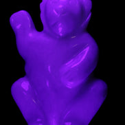 White Jade hand-carved Cat 84*47*135mm 718g in UV light - Rocks and Things Store