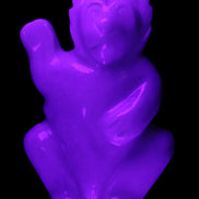 White Jade hand-carved Cat 84*47*135mm 718g in UV light - Rocks and Things Store