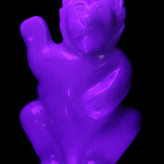 White Jade hand-carved Cat 84*47*135mm 718g in UV light - Rocks and Things Store