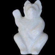 White Jade hand-carved Cat 84*47*135mm 718g in sunlight - Rocks and Things Store