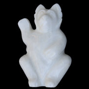 White Jade hand-carved Cat 84*47*135mm 718g in sunlight - Rocks and Things Store