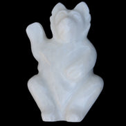 White Jade hand-carved Cat 84*47*135mm 718g in sunlight - Rocks and Things Store
