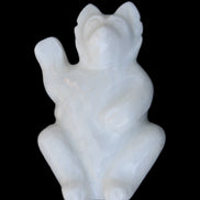 White Jade hand-carved Cat 84*47*135mm 718g in sunlight - Rocks and Things Store