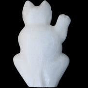 White Jade hand-carved Cat 84*47*135mm 718g in sunlight - Rocks and Things Store