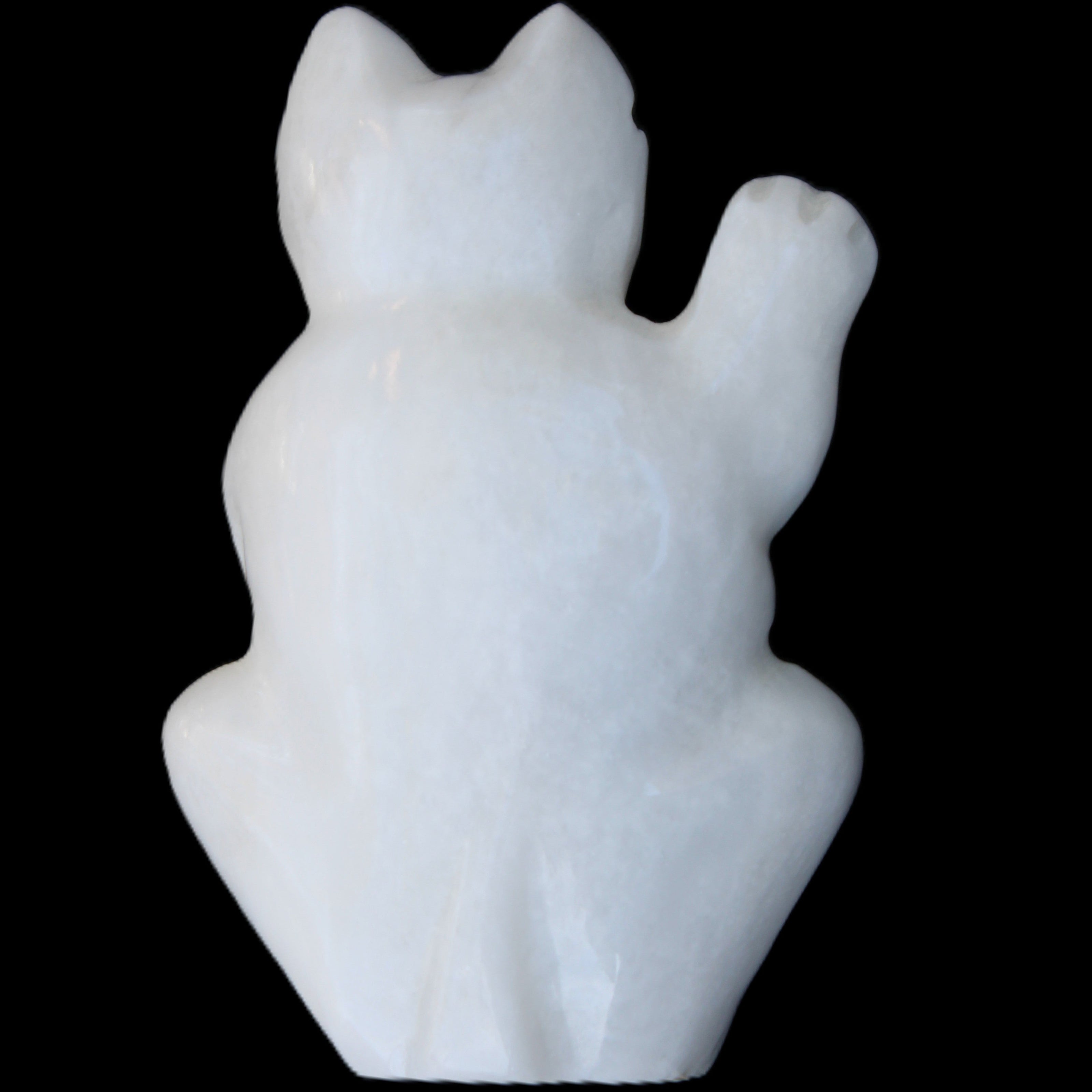 White Jade hand-carved Cat 84*47*135mm 718g in sunlight - Rocks and Things Store