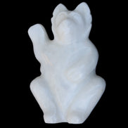 White Jade hand-carved Cat 84*47*135mm 718g in sunlight - Rocks and Things Store