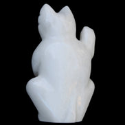 White Jade hand-carved Cat 84*47*135mm 718g in sunlight - Rocks and Things Store