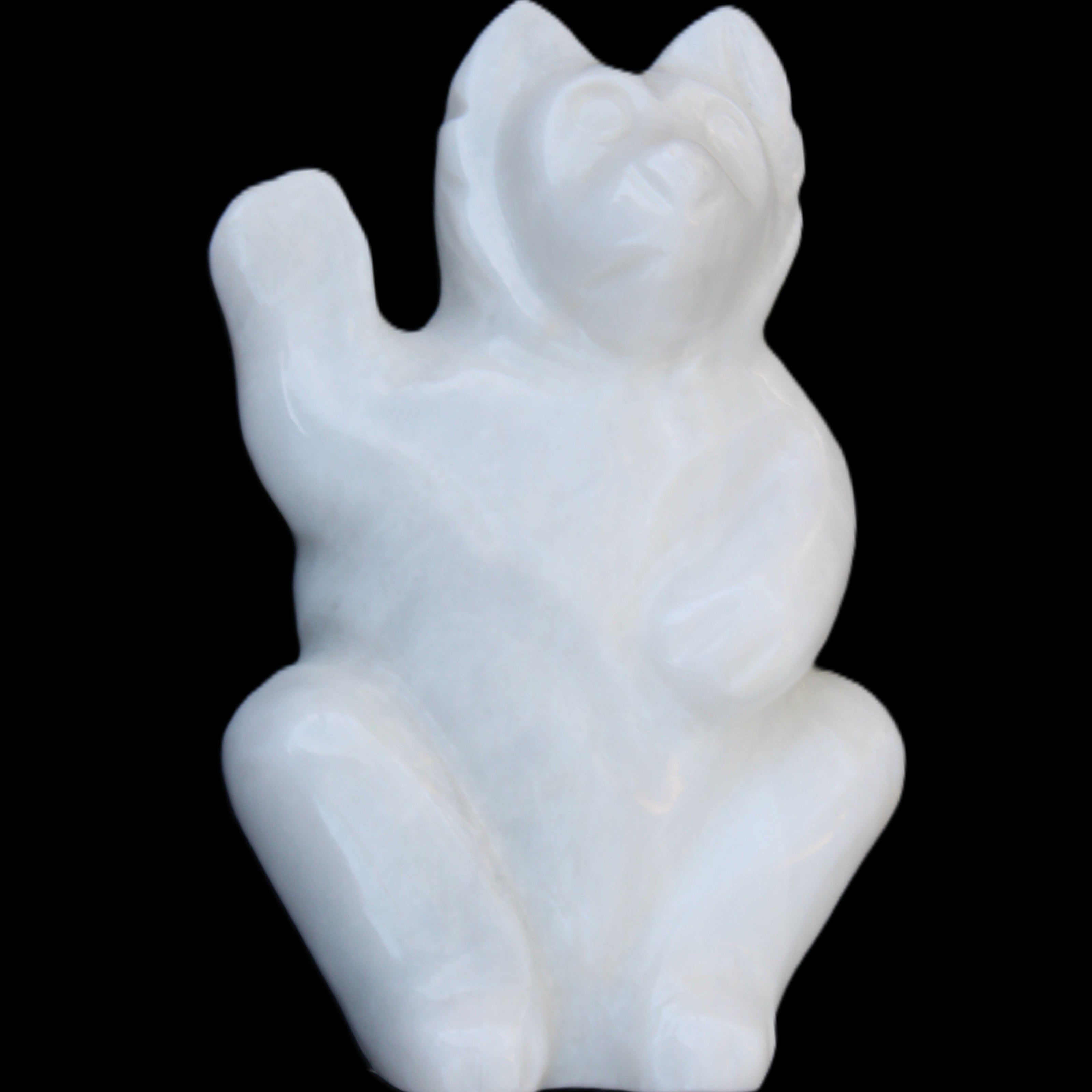 White Jade hand-carved Cat 84*47*135mm 718g in sunlight - Rocks and Things Store