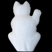White Jade hand-carved Cat 84*47*135mm 718g in sunlight - Rocks and Things Store