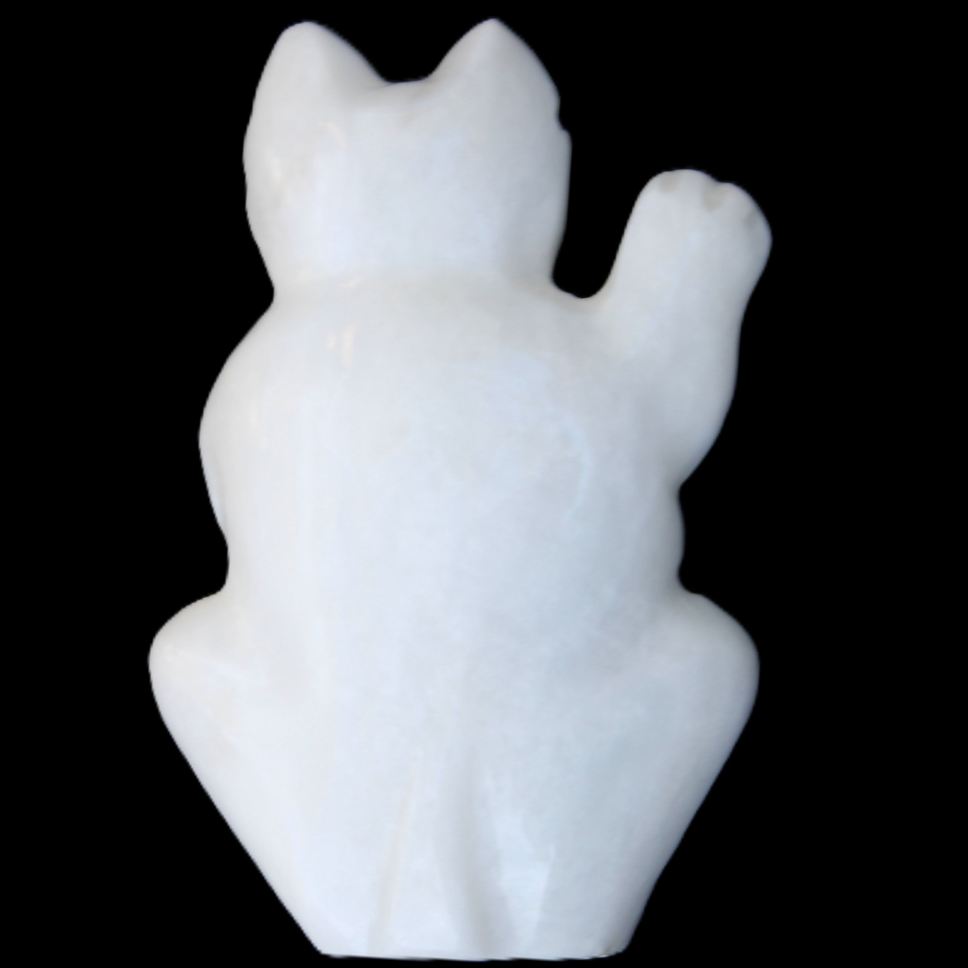 White Jade hand-carved Cat 84*47*135mm 718g in sunlight - Rocks and Things Store