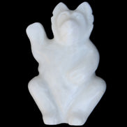 White Jade hand-carved Cat 84*47*135mm 718g in sunlight - Rocks and Things Store