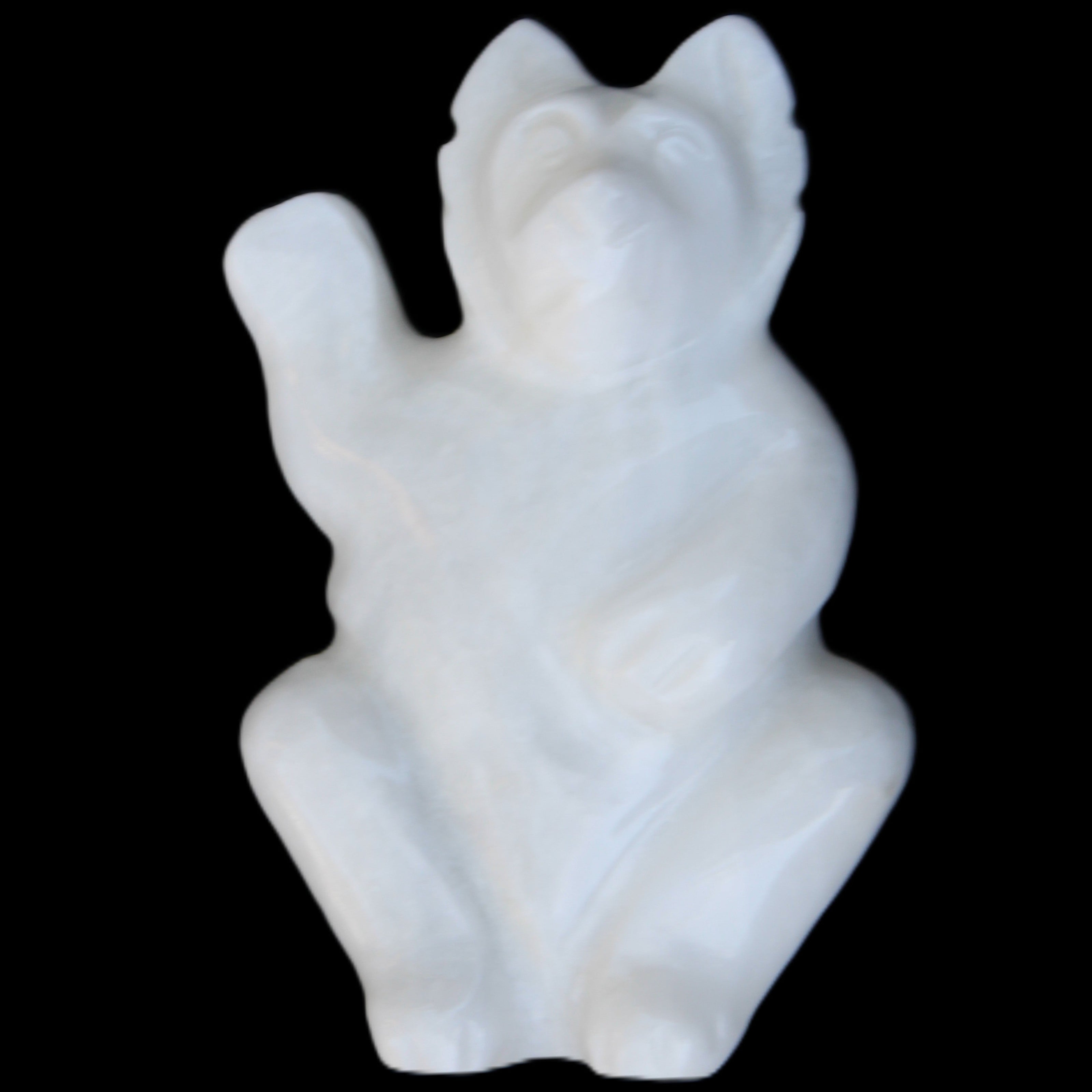 White Jade hand-carved Cat 84*47*135mm 718g in sunlight - Rocks and Things Store