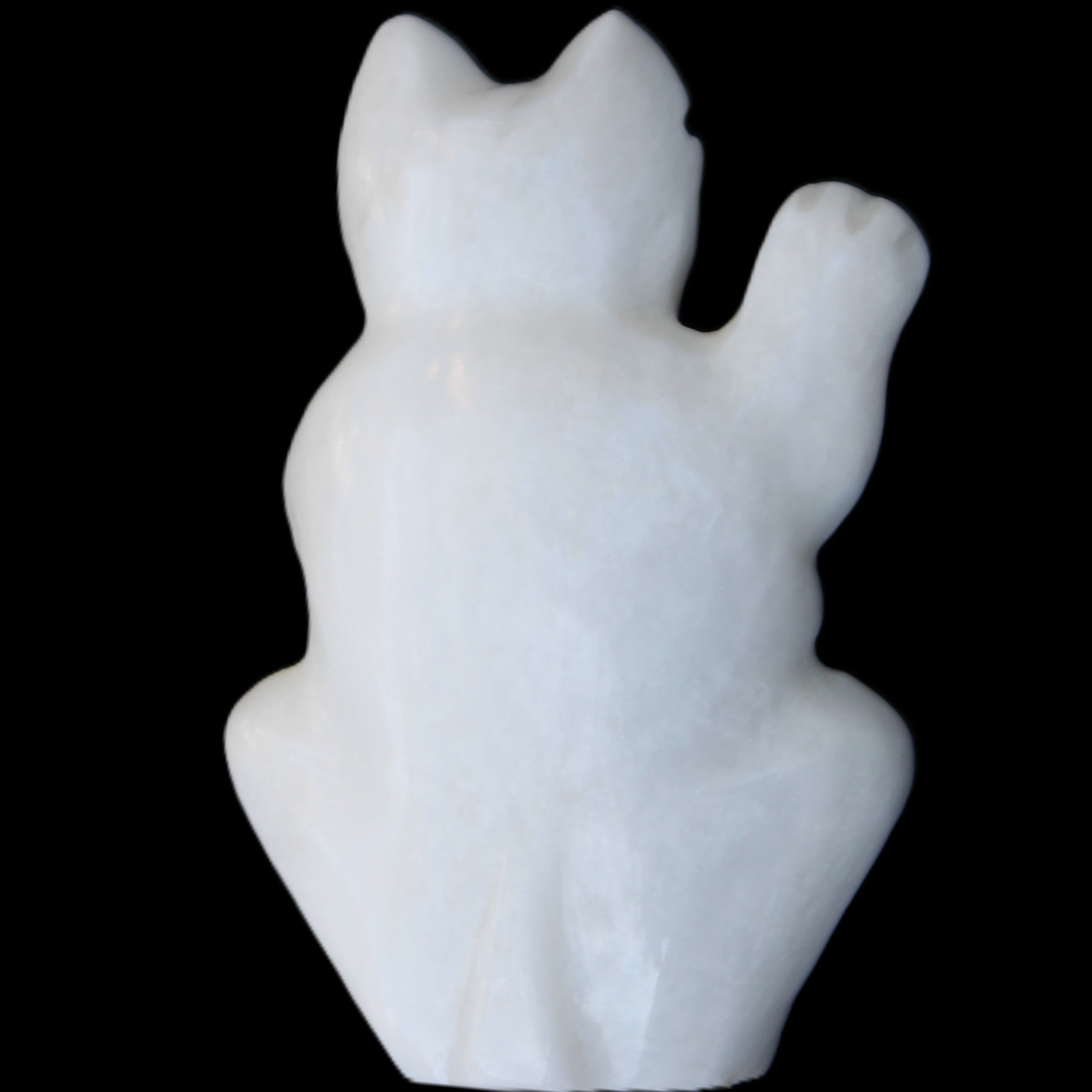 White Jade hand-carved Cat 84*47*135mm 718g in sunlight - Rocks and Things Store