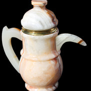 Afghan Jade hand-carved Tea Set with 12 cups in sunlight - Rocks and Things Store