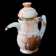 Afghan Jade hand-carved Tea Set with 12 cups in sunlight - Rocks and Things Store