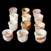 Afghan Jade hand-carved Tea Set with 12 cups in sunlight - Rocks and Things Store