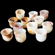 Afghan Jade hand-carved Tea Set with 12 cups in sunlight - Rocks and Things Store