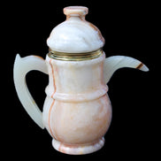 Afghan Jade hand-carved Tea Set with 12 cups in sunlight - Rocks and Things Store