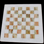 Afghan Jade Onyx hand-carved Chess Set in case in sunlight - Rocks and Things Store