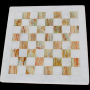 Afghan Jade Onyx hand-carved Chess Set in case in sunlight - Rocks and Things Store