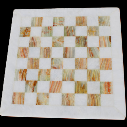 Afghan Jade Onyx hand-carved Chess Set in case in sunlight - Rocks and Things Store
