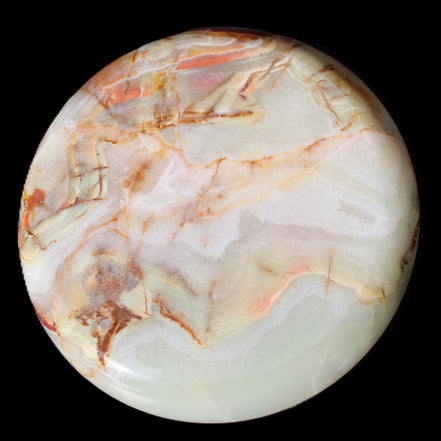 Afghan Jade hand-carved plate 154mm diameter 526g in sunlight - Rocks and Things Store