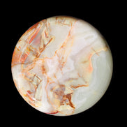 Afghan Jade hand-carved plate 154mm diameter 526g in sunlight - Rocks and Things Store