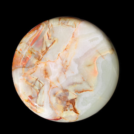 Afghan Jade hand-carved plate 154mm diameter 526g in sunlight - Rocks and Things Store