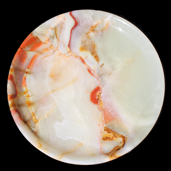 Afghan Jade hand-carved plate 154mm diameter 526g in sunlight - Rocks and Things Store