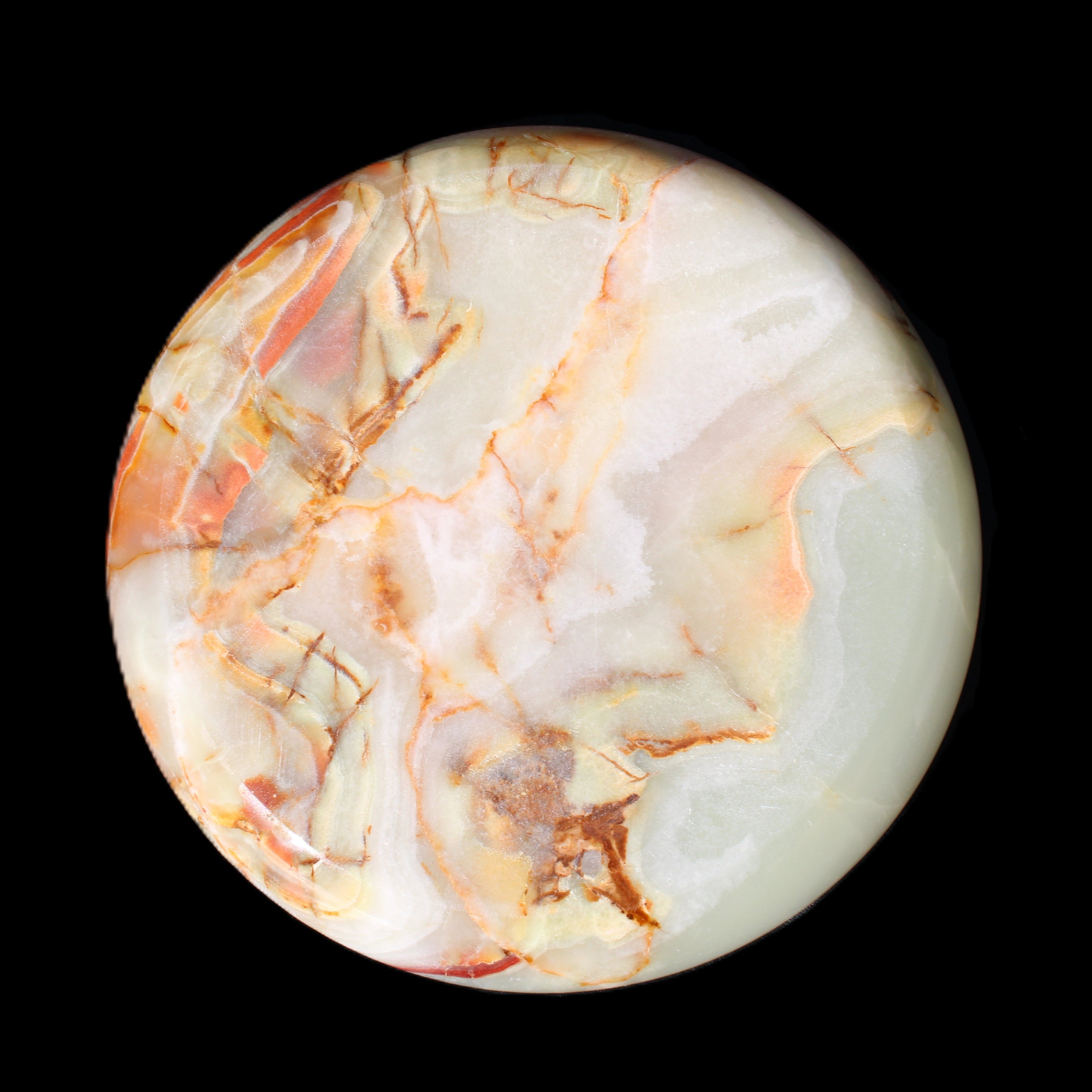 Afghan Jade hand-carved plate 154mm diameter 526g in sunlight - Rocks and Things Store